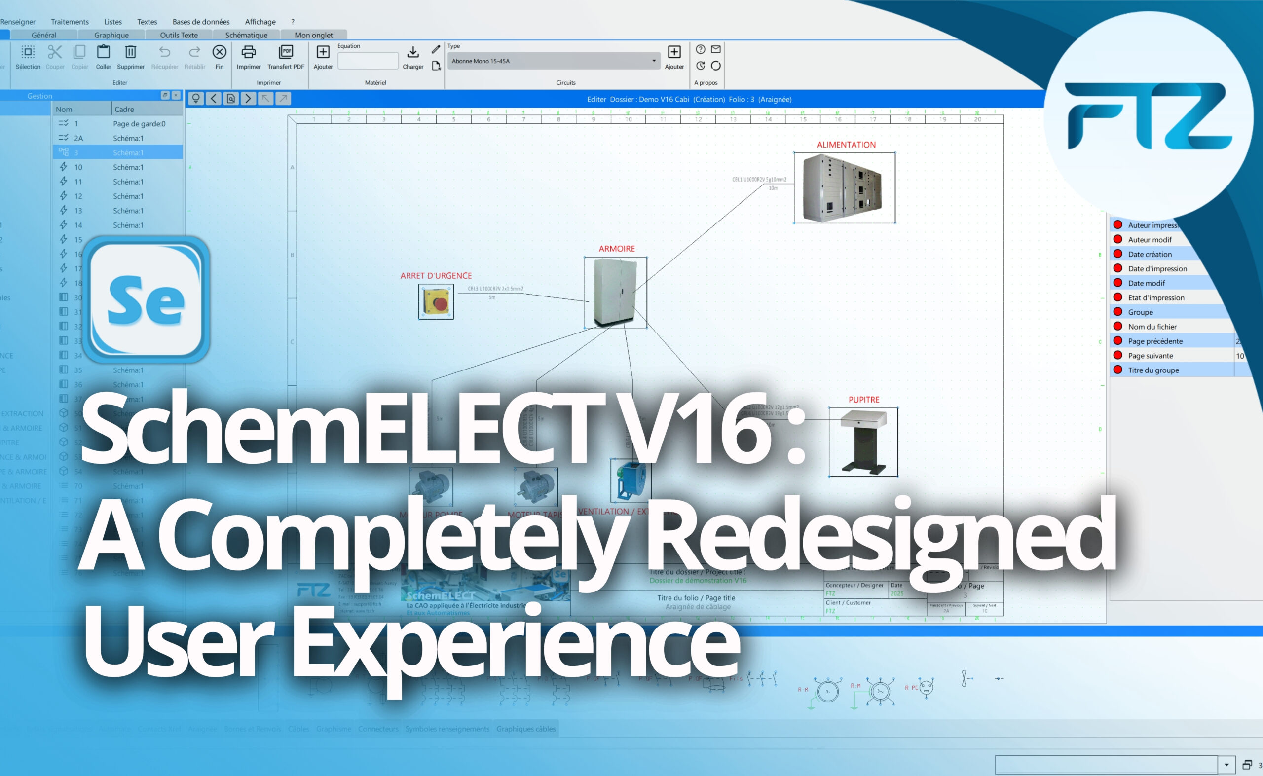 SchemELECT V16 — redesigned interface of FTZ electrical CAD software, beta version announcement 2026